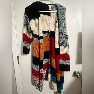 Sundance Multicolor Patchwork Knit Cardigan